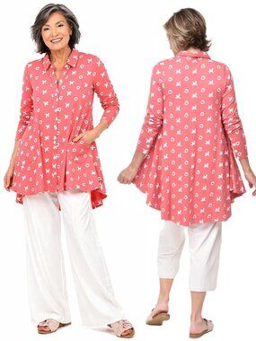 NWT New Snapdragon & Twig Lauryn Button Down In Paradise XO Size XL
